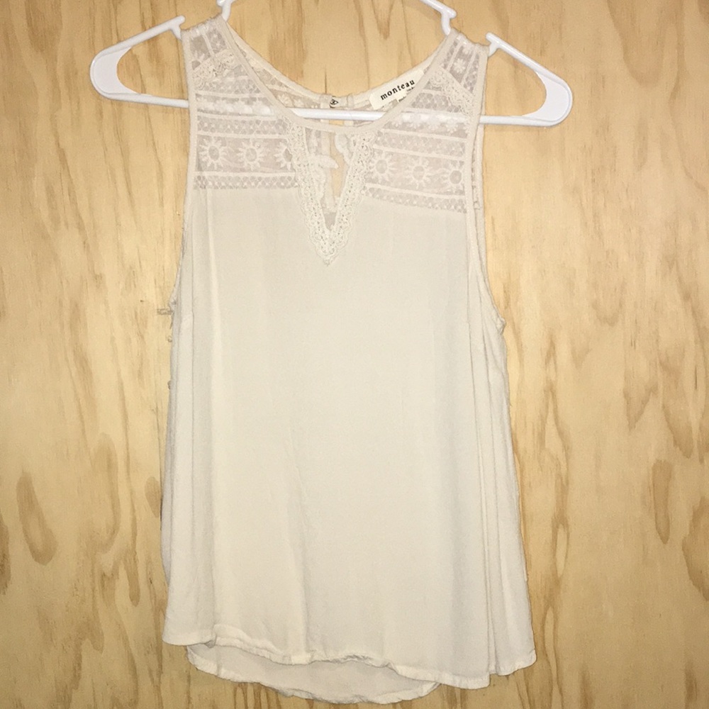 Cream lace tank top